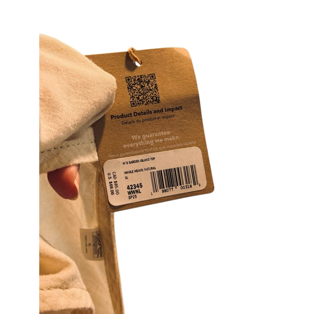 Women's Patagonia island garden Tank Top XL Beige Brown - Picture 3 of 3
